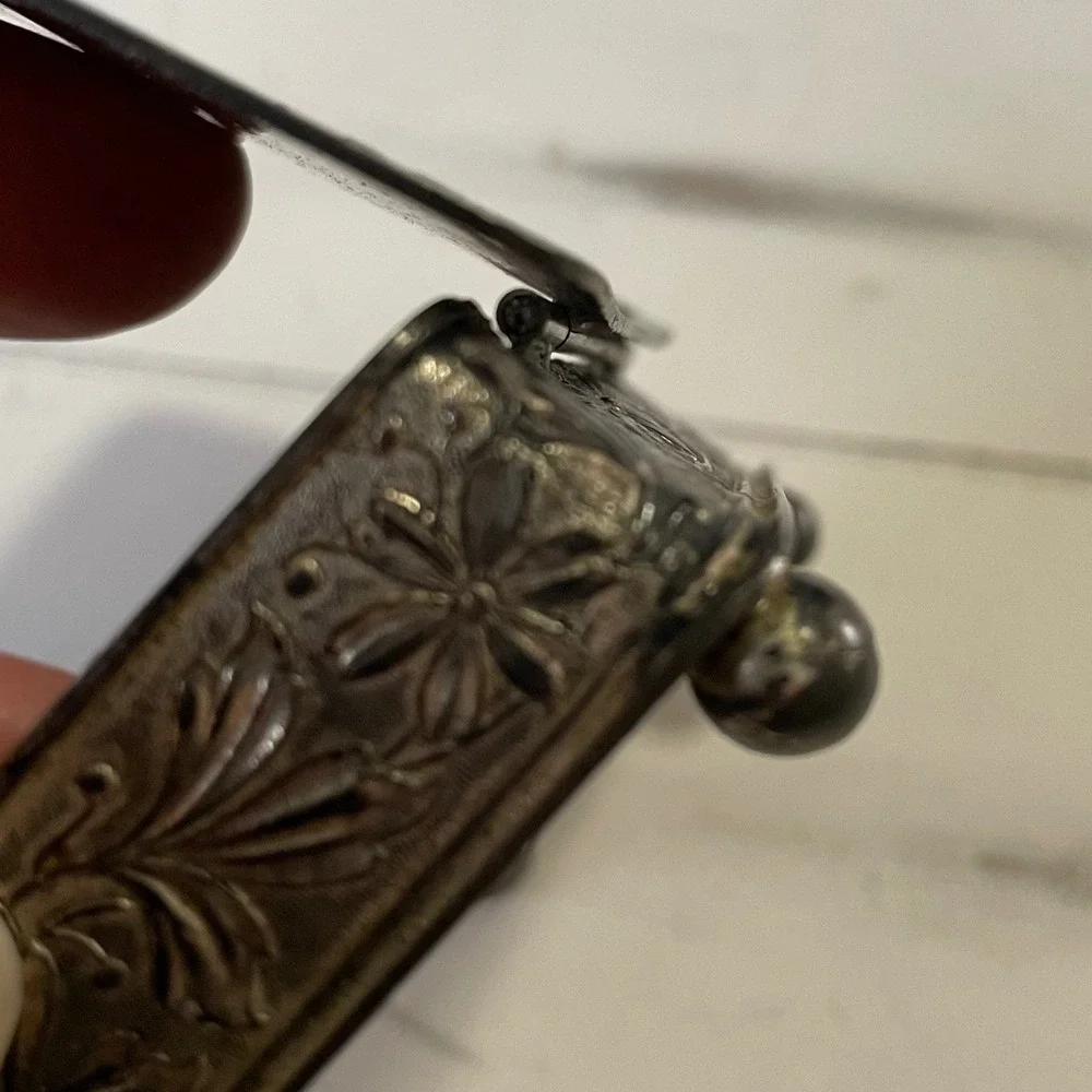 Antique Homan Silverplate Vanity Hairpin Trinket Box Edwardian‎ Heeds for Needs